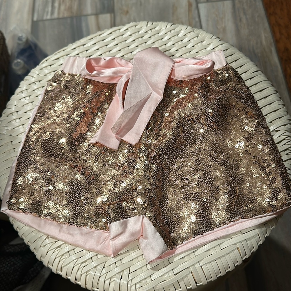 Think Pink Bows Toddler Sequin Shorts